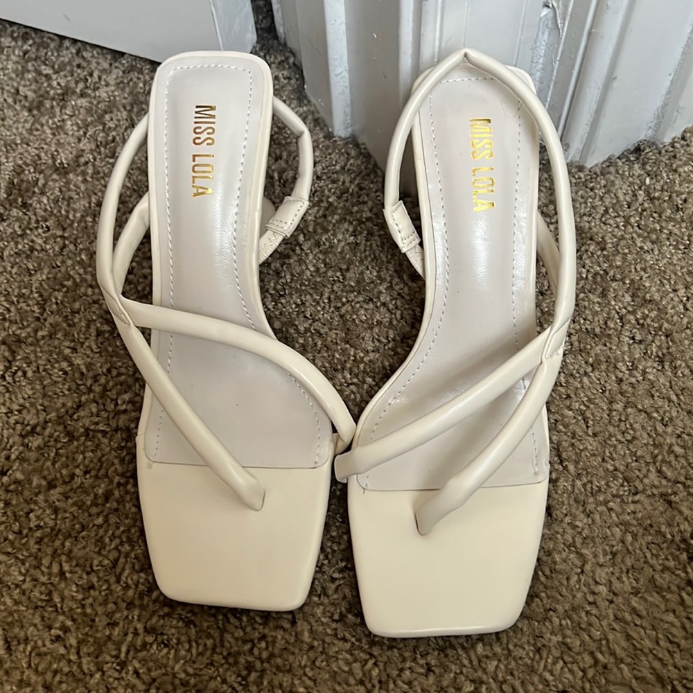 White Mid Heels